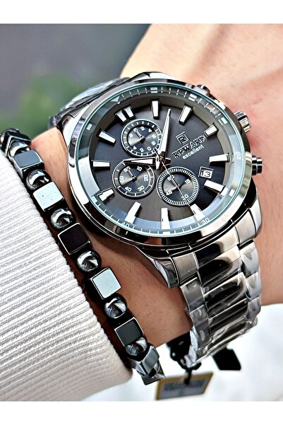 Reward ساعة يد رجالية بسلك فولاذي ملون مدخن + هدية سوار