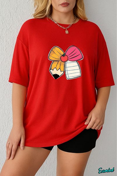 Evomind In Cart 5 and Above Purchases Get 1 T-Shirt as a Gift - Large Size Pencil Paper Printed T-Shirt