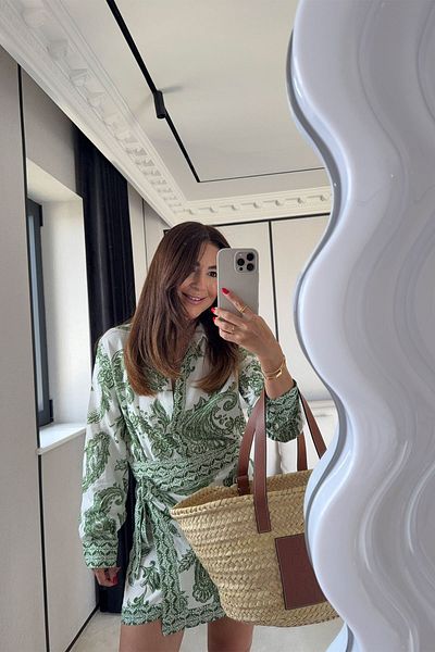 Özge Özgenç Floral Patterned Shirt Skirt Set