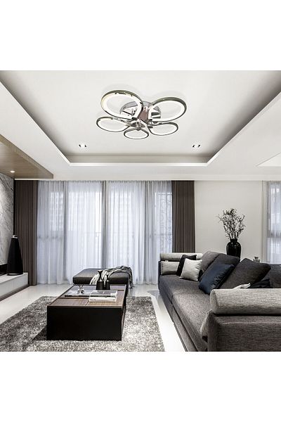 Sueva Chrome Butterfly Led Chandelier With 2.4g Wifi Remote Control With Light/cold/warm/neutral Intensity
