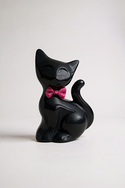 Bowknot Cat Decorative Trinket Sculpture Gift Object Ornament Accessory