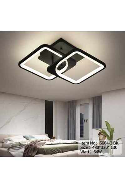Sueva Black Square Led Chandelier With 2.4g Wifi Remote Control With Light/cold/warm/neutral Intensity