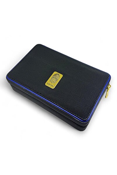 Lubinski Mavi Çizgili Puro Taşıma Seyahat Çantası