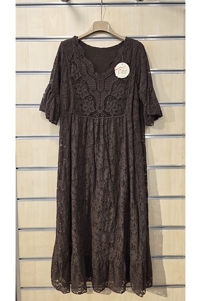 Park Moda Ιταλικό βαμβακερό φόρεμα με δαντέλα