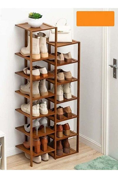 Raffine Multi-Tiers Durable Portable Bamboo Shoe Rack Storage Shelf Shoe Organizer Display Stand Entryway Fu