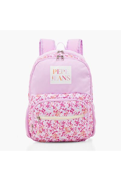Pepe Jeans Floral Print 18-inch Backpack with Adjustable Straps - 33x46x17 cms