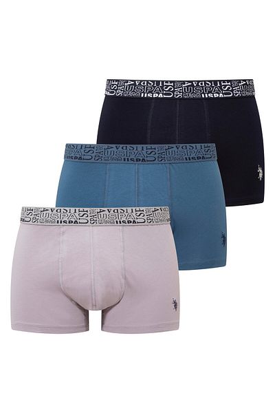 U.S. Polo Assn. 3 Pack, Cotton, Men's Boxer Set, Navy & Indigo & Gray