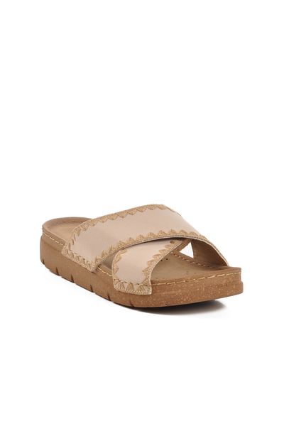 AYK'S Beige Women's Slippers 117.014 Z