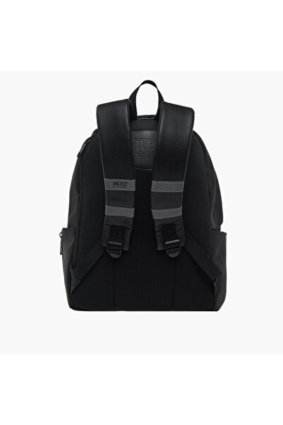 MUST MUST Textured Backpack with Adjustable Shoulder Straps and Zip Closure - 32x17x42 cms