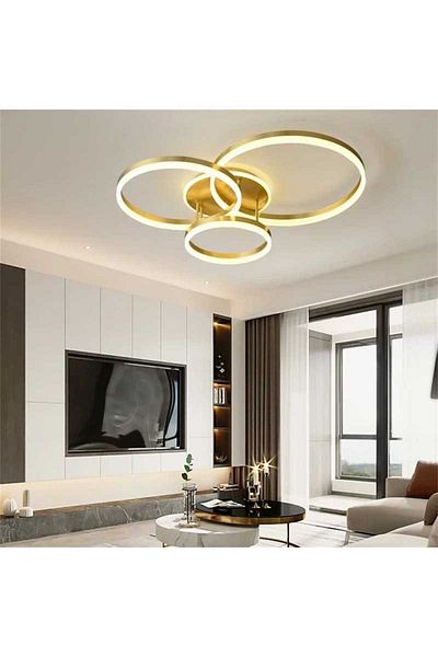 Sueva LED Chandelier 160W Gold 3 lights with 2.4G wifi remote control adjustable light/cold/warm/neutral