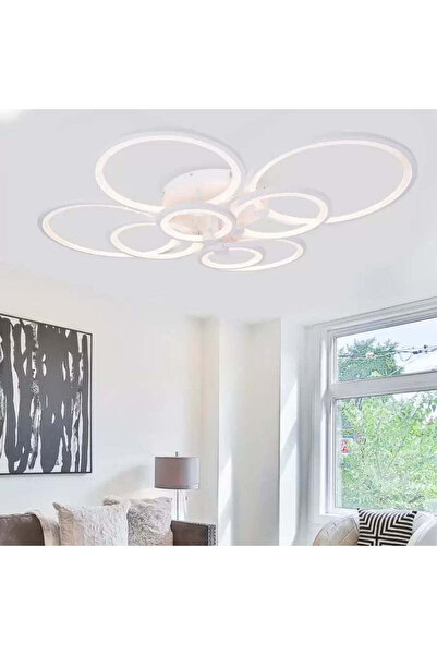 LightPlanet Candelabru LED cu 8 cercuri și telecomandă Wifi 2.4g cu intensitate lumină/rece/caldă/neutră