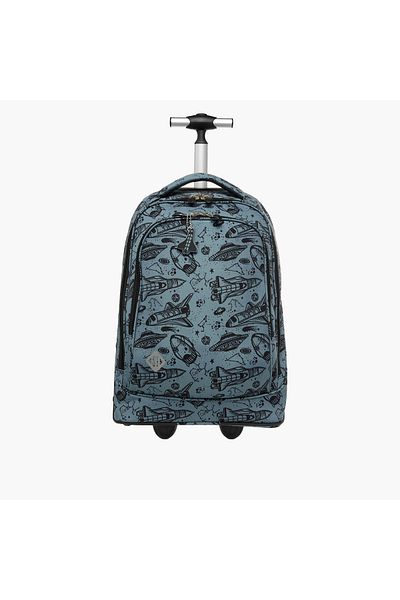 ST Right St.Right Space Print 18-inch Trolley Bag with Retractable Handle and Zip Closure - 32x25x47 cms
