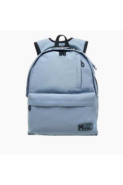 MUST MUST Logo Applique Backpack with Adjustable Straps and Zip Closure - 32x19x42 cms
