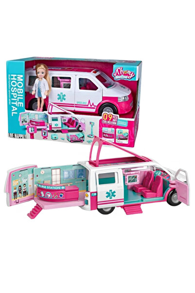 Boratila Toys Ambulans Süren Oyuncak Bebek Seti Aksesuarlı İçi Açılan Ambulans