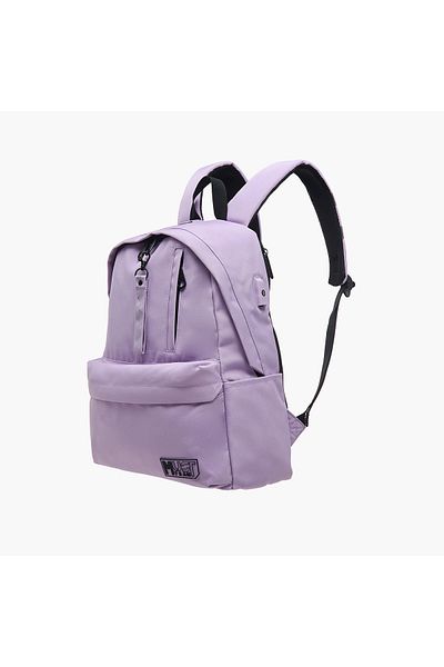MUST MUST Solid Backpack with Adjustable Straps and Zip Closure - 32x17x42 cms