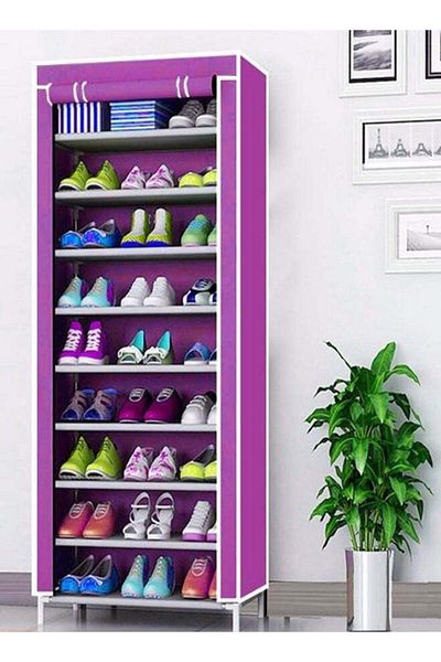 Raffine 9 Tiers Dustproof Cover Shoes Cabinet Storage Organizer for Hallway Living Room