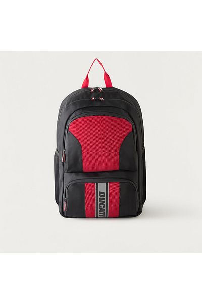 Ducati 18-inch Colourblock Backpack with Adjustable Straps - 46x34x23 cms