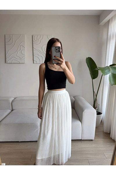 Zoom Butik Chiffon Lined Skirt