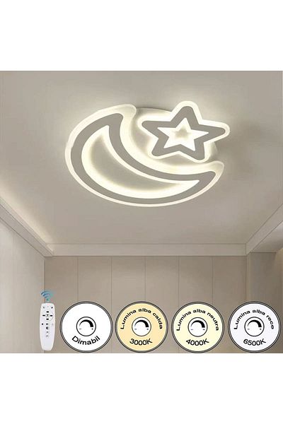 Sueva White Moon & Star Led Chandelier 2.4g Wifi Remote Control Light/cold/warm/neutral Intensity