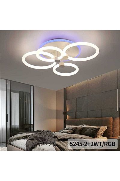 LightPlanet Led Chandelier With 4 Circles Of Light 360 Degrees Rgb 2.4g Remote Control Cold/warm/neutral Light