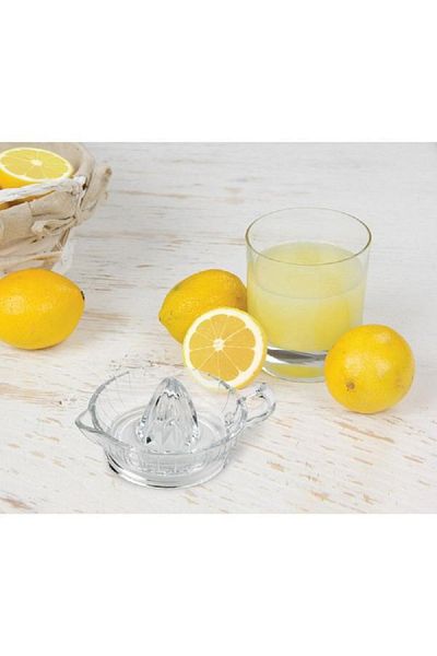 HIC Safe Heavyweight Glass Manual Kitchen Citrus Juicer Clear 43214