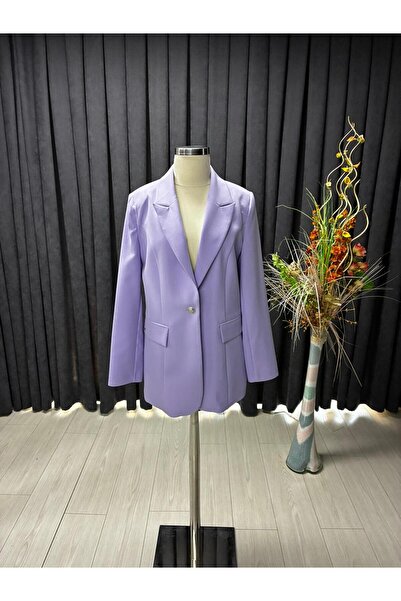 Zühre Kruvaze Yaka Tek Düğmeli Blazer Ceket C-0070