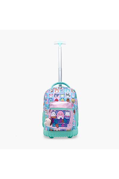 Unique -O Squishy Squad Print Trolley Backpack with Retractable Handle - 32x22x47 cms