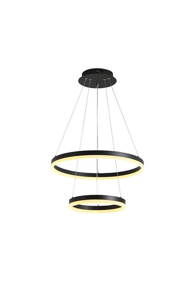 Sueva Minimalist Black Ring LED Chandelier with 2.4G wifi Remote Control adjustable light/cold/warm/neutral