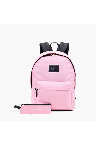 Pepe Jeans Aris 18-inch Solid Backpack with Adjustable Straps and Zip Closure - 32x45x15 cms
