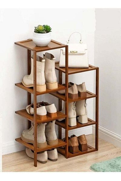 Raffine Multipurpose Multi-Tiers Bamboo Shoe Rack Storage Shelf Entryway Display Rack
