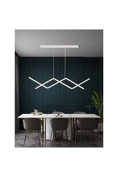 Sueva Minimalist White LED Chandelier with 2.4G wifi Remote Control, light/cold/warm/neutral, adjustable intensity