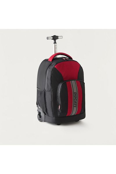 Ducati 18-inch Colourblock Trolley Backpack with Retractable Handle - 46x33x21 cms
