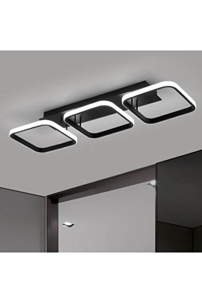 LightPlanet Candelabru LED cu 3 pătrate, telecomandă Wifi 2.4g, lumină neagră/rece/caldă/intensitate neutră