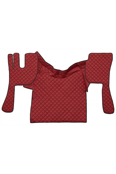 CED AUTO TRADE Truck mats set, eco-leather compatible with VOLVO FH12 FH 16 2002-2012 Red, AUTOMATIC