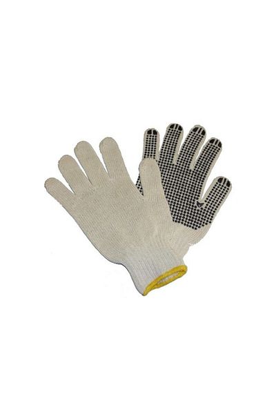 JBM Set of 2 Cotton Work Gloves with Reinforced Palm in Dots Jbm