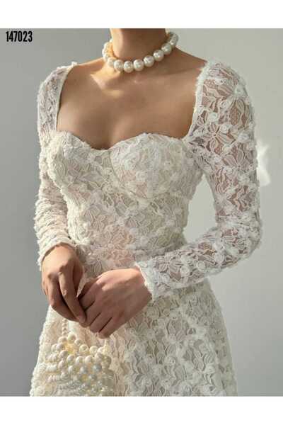 Cbm Rochie cu detaliu floral Fers, colier cu figuri de trandafir roșu, cadou