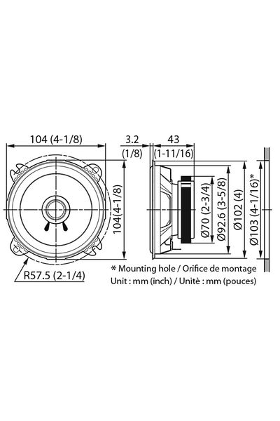 Kenwood KFC-S1056 DIFUZOARE DUAL CONE KENWOOD DE 10CM, 21W RMS