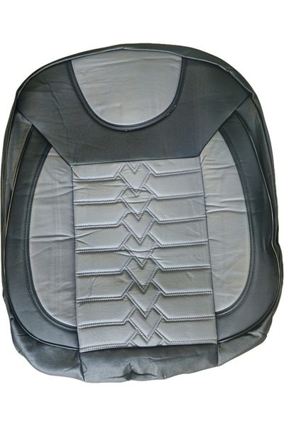 CED AUTO TRADE Set huse scaune auto, universale, fata-spate, bancheta fractionata, piele ecologica, negru cu gri