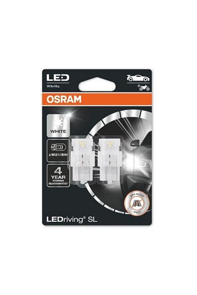 Osram SET 2 BECURI AUXILIARE CU LED 12V (W21/5W) WHITE 6000K BLI OSRAM