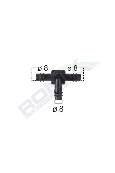 ROMİX Conector Furtun Teu Universal 8Mm - Negru Set 5 Buc