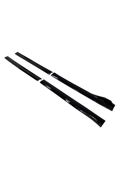 CED AUTO TRADE Set of 2 Tuning sill extensions 210 cm, glossy black with black lip