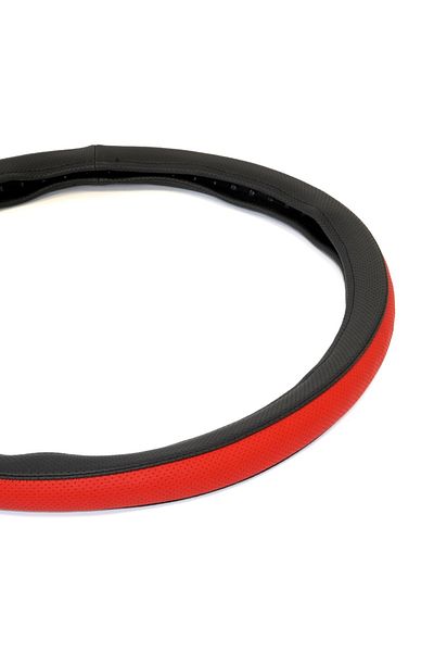 Umbrella STEERING WHEEL COVER ECOLOGICAL LEATHER RED/BLACK 44-48 CM UMBRELLA