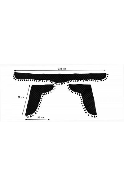 CED AUTO TRADE Set of 3 eco-leather curtains for trucks, universal compatible with Volvo, black color