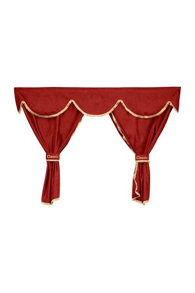 CED AUTO TRADE Truck cabin curtain set, universal compatible with Mercedes, red color