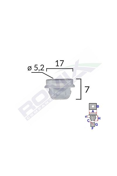 ROMİX Clips Fixare Interior Pentru Bmw 7X17Mm Alb Set 10 Buc