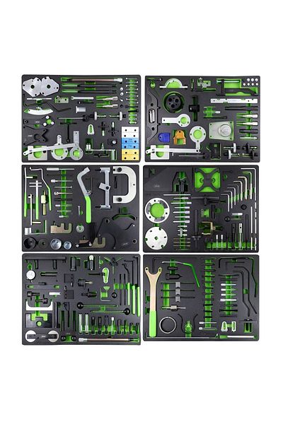 JBM DULAP CU 7 SERTARE. VERDE. CU SET DE INSTRUMENTE PENTRU SINCRONIZARE MOTOR