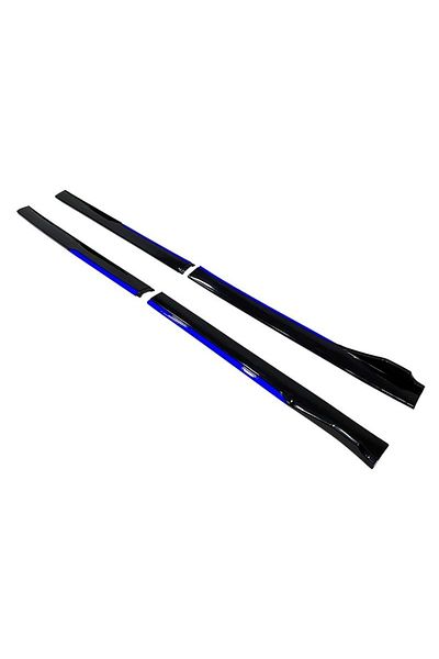 CED AUTO TRADE Set 2 Prelungiri praguri tuning 210 cm, negru lucios cu buza albastra