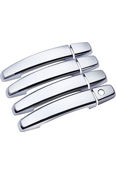 CED AUTO TRADE Set ornamente mâner ușă cromat compatibil cu Nissan Navara NP300 2015->, Ikey