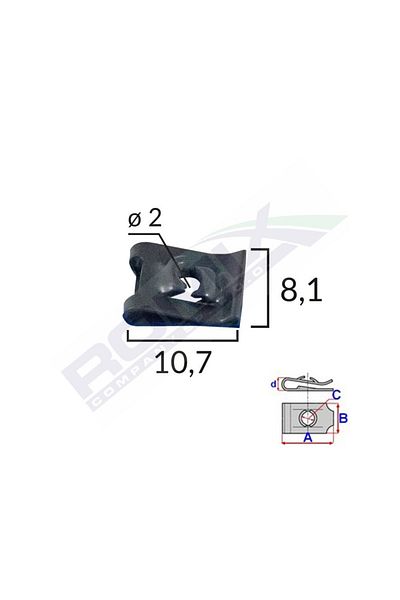 ROMİX Universal Fixing Clips - Black Set of 25 Pieces