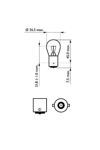Philips Set 2 Becuri P21W 12V Ba15S Blister Philips